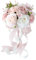 Perfeclan Wedding Bridal Bouquet Bridesmaid Flower Elegant Flower Arrangements Artificial Rose Flowers for Party Anniversary Outdoor, Pink White