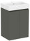 Baikal Mueble de Baño Mini. Mueble MONTADO. 2 Puertas Suspendido con Lavabo. Armario de Baño. Lavabo Ceramico. 45cm Gris Oscuro.