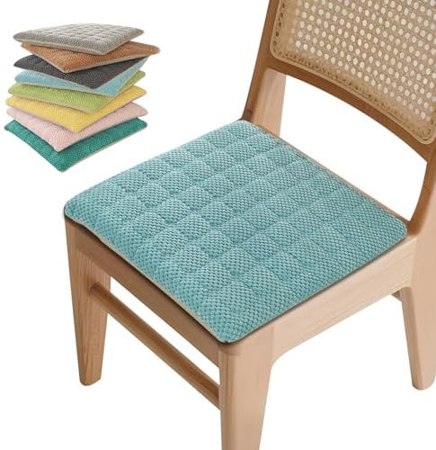 Stuhlkissen Quadratische Cord Sitzkissen, Sitzpolster für Gartenstuhl Stühle, Sitzauflage Stuhl mit Reißverschluss für Indoor Küche Outdoor(Blau,30 x 30cm 6er Set)