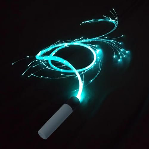 yanzisura Fouet À Fibre Optique LED Pour Danse, Fouets De Danse À Fibre Optique Avec 7 Couleurs 4 Modes D'éclairage, Fouet À Fibre Lumineuse Pivotante Réutilisable Pour Fêtes, Festivals De Musique