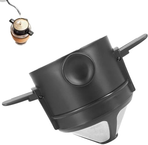 Pour Over Coffee Dripper – Reusable Stainless Steel Filter – Portable Manual Coffee Maker for Travel, Camping, and Home – No Paper Needed, Fits Most Mugs and Carafes