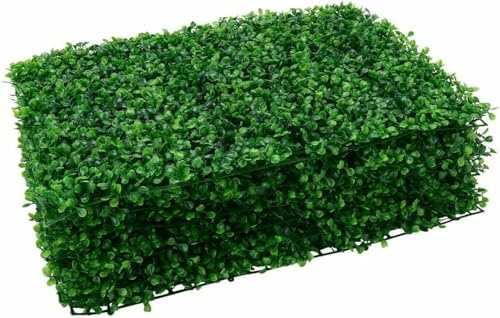 M.J COMFY-LIFE 6PCS Artificial Hedge Plant Panels 60 x 40cm Grass Plant Wall Panels Green Privacy Living Wall Fence Screening Home Garden Spring Leaf Backdrop for Indoor Outdoor