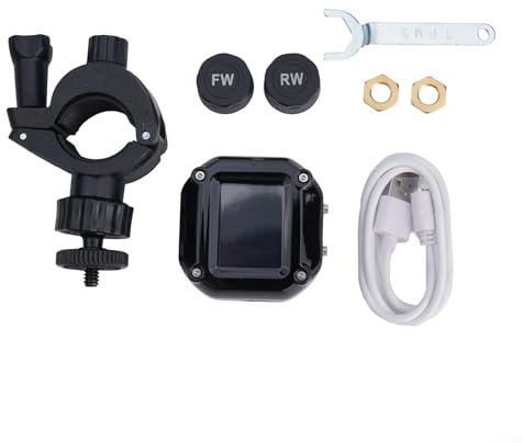 JoyousMall Tyre Pressure Monitor, Wireless Motorcycle TPMS Tire Pressure Monitoring System Car Safety Monitor Kit for Motorcycles