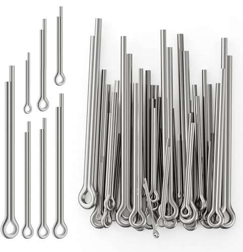 215 Pcs Cotter Pins Assortment Kit, Stainless Steel Cotter Pin Clips Split Pin Set 7 Sizes for Automotive, Marine, Machinery, Engine, Bike Fixing and Repair (M1/M1.5/M2/M2.5/M3) (20/25/30/40/50/60mm)