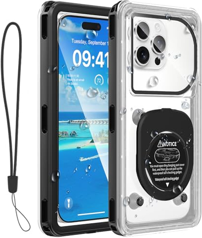 Wasserdichte Handyhülle 6,9 Zoll, IPX8 Unterwasser-Handycase für Schwimmen & Schnorcheln Universell kompatibel mit iPhone 17/16/15/14/13/12 Pro Max, Samsung S26/S25/S24 Ultra, Xiaomi, Google (Schwarz)