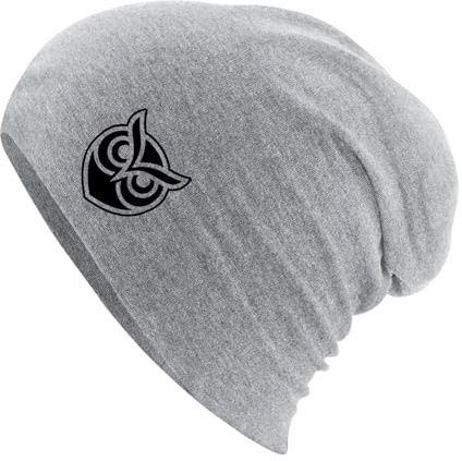 Huuraa Slouch Beanie Eule Silhouette Geschenk | Erwachsenen Wintermütze Baumwolle und Elasthan Mütze Geschenkidee doppellagige Baumwollmütze