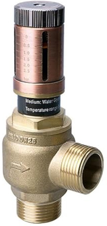 Wodsty Valve de dérivation de pression différentielle pour l'équilibre hydraulique dans les systèmes Hting, pompe HT et chaudière, design compact en laiton avec barre à double unité/disay Mh2O