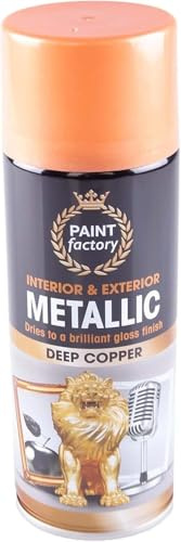 PNJB Metallic Spray Paint, 400ml, Deep Copper, 1Pcs, High-Gloss Finish, Weather-Resistant, Fast-Drying, Paint for Metal, Wood, Plastic, Ceramic, Durable Coating for Home Décor, Furniture, DIY Crafts
