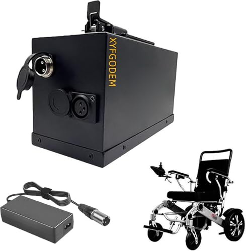 Removable Battery for Wheelchair 24V, 13Ah, 16Ah, 20Ah, 24Ah, 30Ah and 35Ah, Lithium Battery with Charger, Batteries for Scooter Mobility Motor 0 to 850W