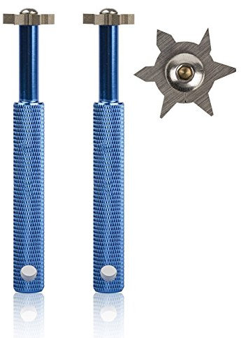 DUOSHIDA Groove Sharpener with 6 Heads - Golf Club Groove Sharpener Re-Grooving Tool and Cleaner for all Irons Pitching Sand Lob Gap and Approach Wedges and Utility Clubs (2 Blue)