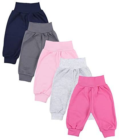 TupTam Pumphose Baby 5er Pack Unisex - Bequeme Baby Hose für Jungen und Mädchen aus Oeko-Tex Baumwolle, Farbe: Mädchen 5, Größe: 92