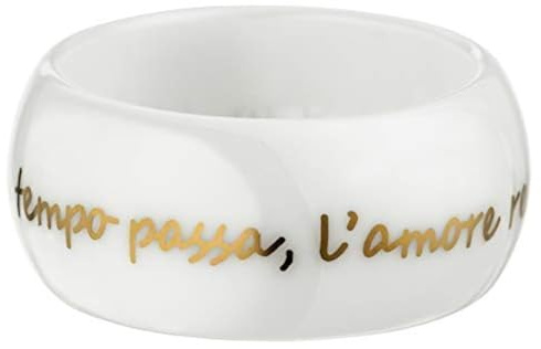 GILARDY Amore per Sempre Liebes Ring R5 weiß mit italienischem Liebeszitat Keramik