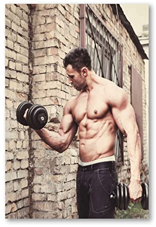 Postereck - 1901 - Mann Fitness, Sixpack Muskeln Hanteln Training - Wandposter Fotoposter Bilder Wandbild Wandbilder - Poster - DIN A2-42,0 cm x 59,4 cm