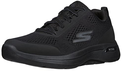 Skechers Herren Go Walk Arch Fit Idyllic Sneaker, Black Textile Synthetic Trim, 42.5 EU