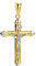 PRINS JEWELS 14 Karat 585 Gold Bicolor Kreuz Anhänger Gelbgold Weißgold Mit Jesus 42 x 25 mm