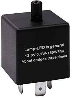 HUIQIAODS 12V Blinkrelais 3PIN Einstellbare Blinker Relais für LED Blinker Elektronische Fahrzeug Auto Motorräder