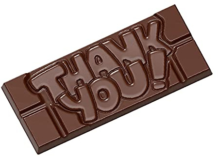 CW12004 Chocolate World Professional Polycarbonate 'Thank You' Tablet Mould Designer Belgium Chocolatier.