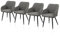 TUKAILAI Esszimmerstühle 4er Set aus Kunstleder, Modern Küchenstuhl Polsterstuhl Wohnzimmerstuhl Sessel mit Armlehnen Rückenlehne Metallbeinen, für Küche Esszimmer Wohnzimmer Lounge,Hellgrau