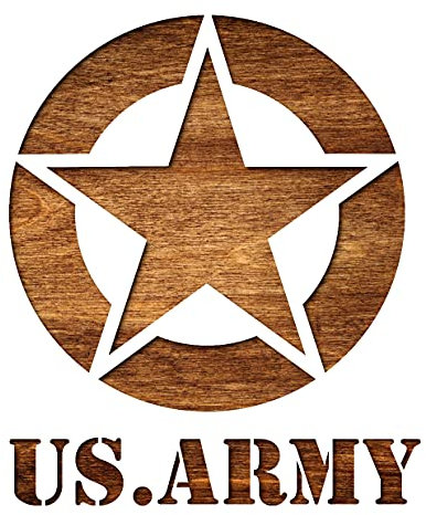 Boutique d'isacrea Pochoir en plastique mylar 21 x21 cm etoile US ARMY