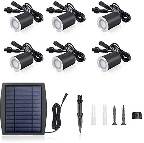 Kavolet 6 STÜCKE Solar Deck Lichter, Solar bodenleuchten aussen, 3,2 V 0,2 Watt Solar Bodenleuchten Aussen, IP65 wasserdichte Solar Garten Licht Sensing Garden Paths U-Lampe LED Stehleuchte