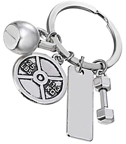 Fitness Keychain Zink Legierung Kettlebell Workout Keychain Sports Hantel Langhantel Keyring Keyrings und Schlüsselanhänger