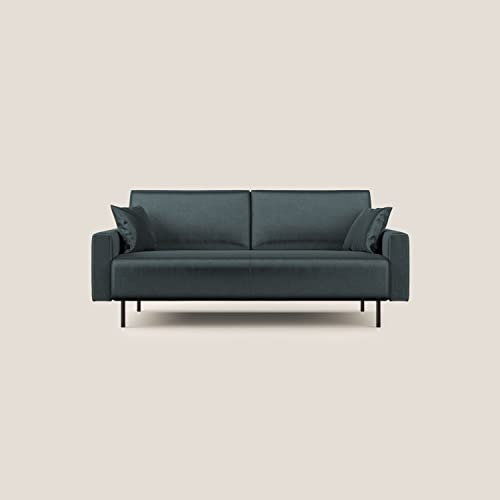 Divani.Store Arthur Sofa, Samt, Petrol, 170 cm