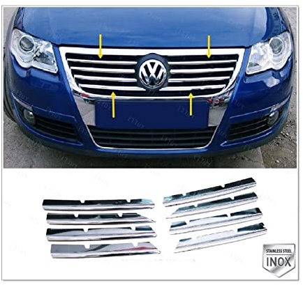 Der VW Passat B6 ist kompatibel mit Chrome Frontgrille 8 pc. P. Çelik zwischen 2005-2010 (6696487)