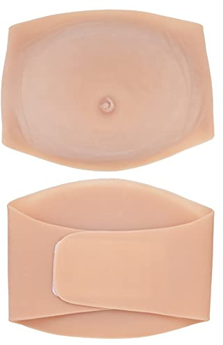 CUEI Faux Ventre de Grossesse, Couleur de Peau réaliste, très adapté à la Peau, Ventre de Femme Enceinte en Silicone Artificiel, Facile à Utiliser.(8-10 Mois)