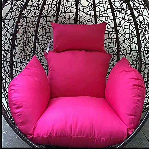 Eiförmige Hängematten-Hängesesselkissen, ohne Stütze, Waben-Rückenschaukel-Sitzkissen mit Kissen-Rosa 125 x 60 cm