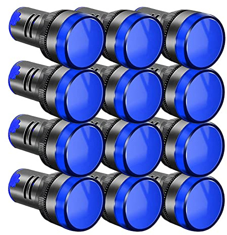 Gebildet 22mm 220V-380VAC/20mA LED Betriebsanzeige Pilotsignalleuchte Panel, Signalleuchte (Blau)