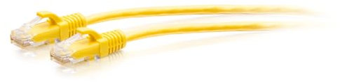 C2G 0.3M (1Foot) CAT6A Extra Flexible Slim Ethernet Cable, Ideal for use with Router, Modem, Internet,Wifi boxes, Xbox, PS5, Smart TV, SKY Q, IP Camera. Delivering Ultra Fast Internet Speeds. YELLOW