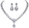 ZEDARO Schmuck Elegante Träne Hochzeit Schmuck Zirkonia Braut Party Große Blume Anhänger Halskette Ohrringe Sets Für Bräute