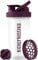 KICHLY Shaker Bottle 1 Pack - 28 Ounce Plastic Protein Shaker Bottle for Pre & Post workout with Twist & Lock Protein Box Storage (Clear/Plum)