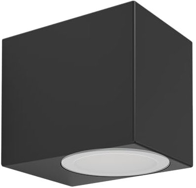EGLO LED Wandlampe außen Jabaga, Außenbeleuchtung Hauswand, Außenleuchte Down Light, Außenwandleuchte aus Metall in Schwarz, Wand Außenlampe inkl. GU10-Leuchtmittel, warmweiß, IP44