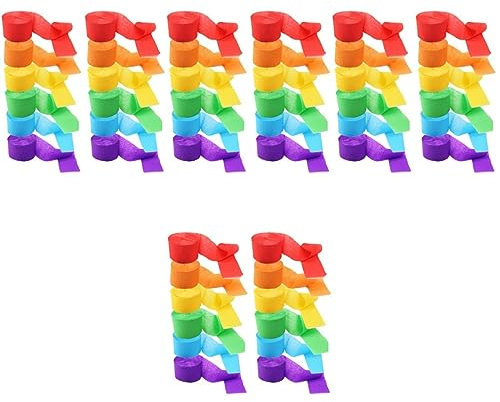 ABOOFAN 48 Stk Luftschlangen Aus Seidenpapier Partydekoration Quasten-streamer Papierschlangen Italienisches Krepppapier Pastell Regenbogen-dekorationen Pinnwandpapier Eine Rolle Konfetti