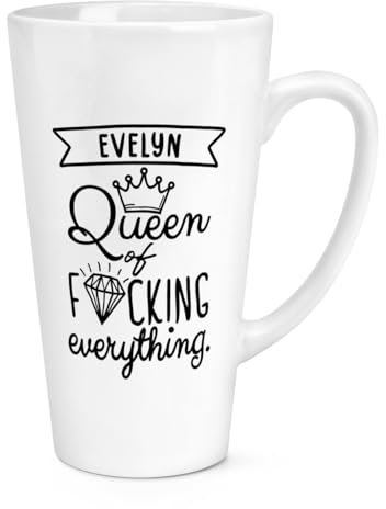Personalised Queen of F-King Everything 17oz Large Latte Mug Cup