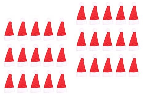 ABOOFAN Mini Weihnachtsmütze Aus Vliesstoff 40 Stück Lollipop Hüte Für Weihnachtsdekoration Und Festliche Partyaccessoires Wiederverwendbar