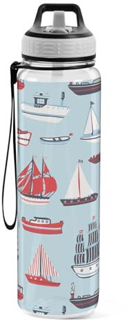 Bouteille d'eau de sport en Tritan avec paille - Gourde 1l - Sans BPA - Transparente - Anti-fuite - Pour enfants, garçons, filles, femmes, hommes, gymnases, écoles