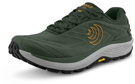 Topo Athletic Pursuit 2 Herren-Laufschuhe, leicht, 0 mm, Schnürung, athletische Schuhe für Trailrunning, grau/orange, 43 EU