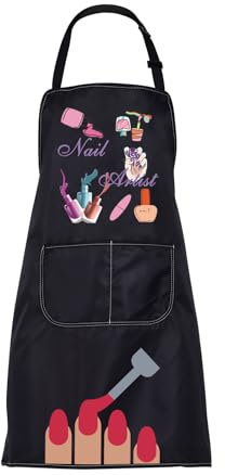 FUSTMW Nail Aprons with Pockets Nail Salon Aprons for Women Nail Artist Apron Manicurist Apron Salon Aprons for Nail Tech, Nail Apron, One size