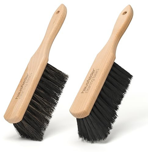 Hausfelder Set de 2 balais à Main, balayette Soie, Brosse Douce et moyennement Douce