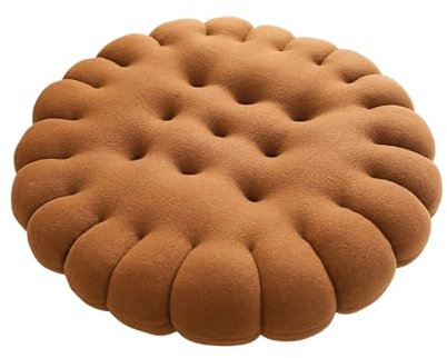MagiDeal Keksförmiges Kissen, Bodenkissen, einfaches Keks-Meditationskissen, Sitzkissen für Spielzimmer, Sitz, Balkon, Dunkelbraun, RUNDEN