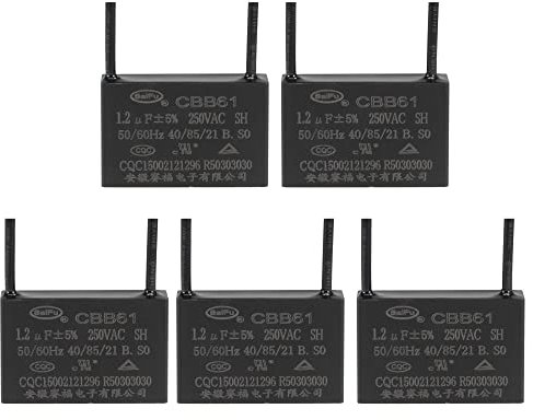 5 Stück Deckenventilator-Kondensator CBB61, metallisierter Polypropylen-Folienkondensator, ideal for Ventilatoren, Pumpen, Motoren, laufend