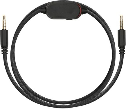 kwmobile Headphone Cable for Alienware AW920H / AW720H / AW310H / AW510H / AW988-100cm Replacement Cord with Microphone + Volume Control - Black