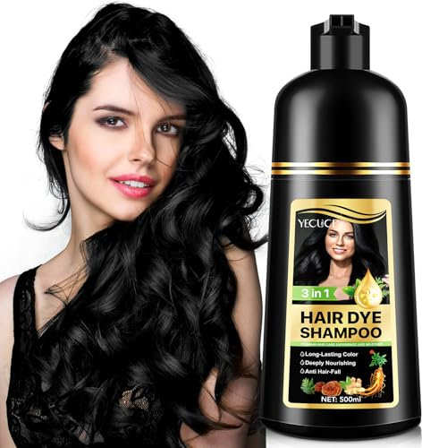 Hair Dye Shampoo 3 en 1 Cubre Canas (5 colores),Hair Dye Shampoo 3 en 1,Hair Color,color natural, champú de color para el cabello instantáneo, para hombres y mujeres
