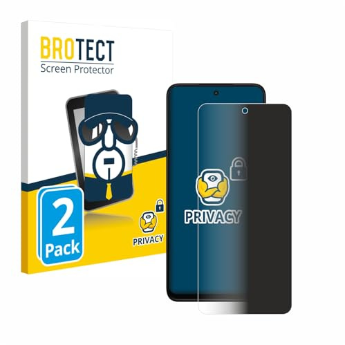 BROTECT Blickschutzfolie für Motorola Moto G35 | 2 Stück Anti-Spy Displayschutz Made in Germany Smartphones und Handys Privacy Screen Protector Blaulichtfilter Klare Folie