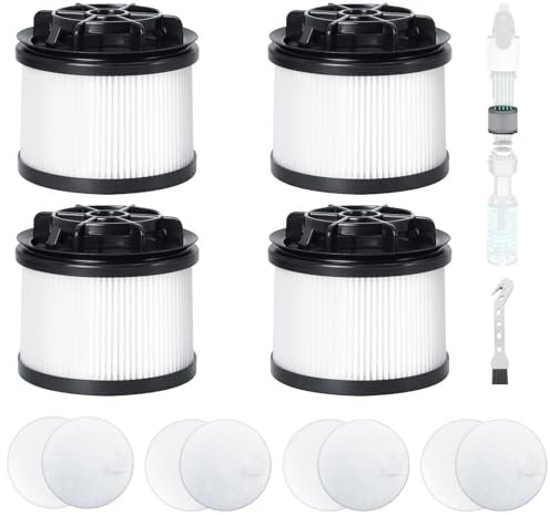 Fixbetter Hepa Filter Replacement Parts for Levoit LVAC-200 Battery Vacuum Cleaner, 4 Post Motor HEPA Filters, 4 Foam and 4 Felt Replacement Filters for Levoit LVAC 200 (LSV-V201F Vacuum Cleaner)