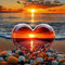 MOGTAA Herz Diamond Painting Erwachsene, 5D Strand Sonnenuntergang Diamant Painting Bilder Erwachsene Anfänger, DIY Full Drill Diamant Malerei Bilder für Home Wand Dekor 30x30cm