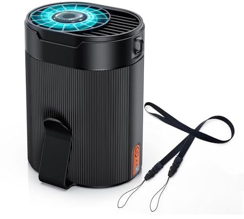 Portable Waist Fan, Pro Wearable Neck Fan with 6600RPM Turbo Strong Airflow Hands-Free Belt Fan, 25H Rechargeable Battery Clip Fans Under Shirt for Camping, Hiking, Outdoor Jobsite
