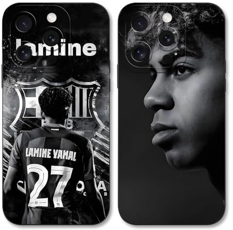 Yimctoie 2 Stück Cool Fußball Handyhülle für iPhone X XS Hülle 5,8,Mode FC Cartoon Spieler Muster Case für Fans,TPU Silikon Stoßfest Anti-Kratz Schutzhülle,Black